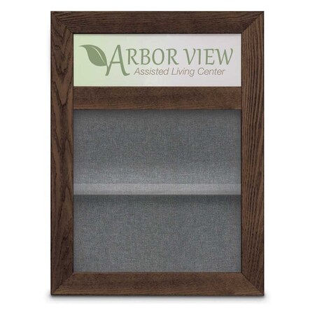 United Visual Products Outdoor Enclosed Combo Board, 48"x36", Gold Frame/Grey & Cloud UVCB4836ODG-GREY-CLOUD